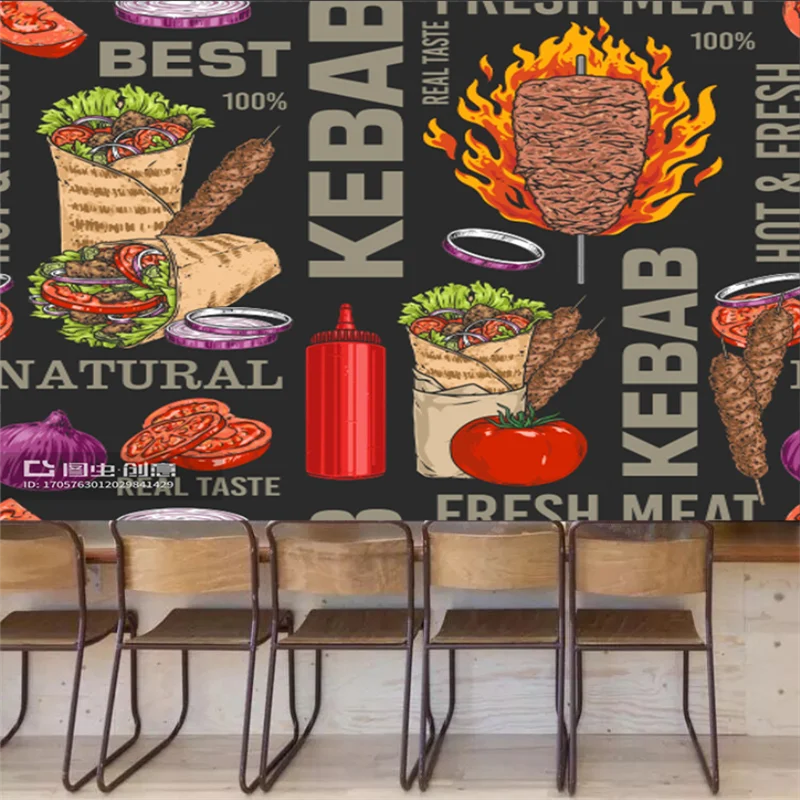 Food Snacks Background - Custom Kebab Fast-food Restaurant Background Wallpaper