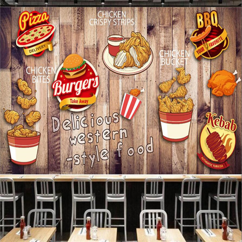 Custom Fried Chicken Burger Wa - Food Snacks Background recension och pris
