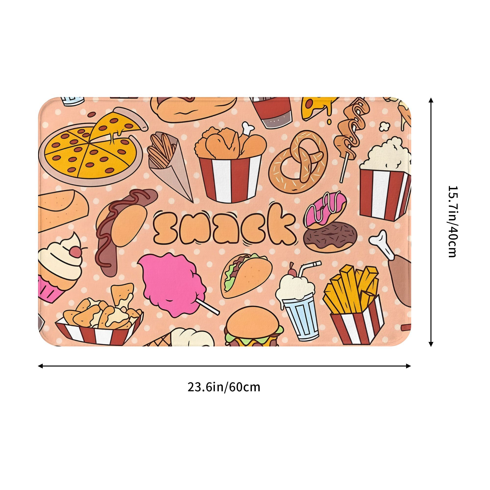 Cartoon Snack Food Doormat Kaw - Food Snacks Background recension och pris