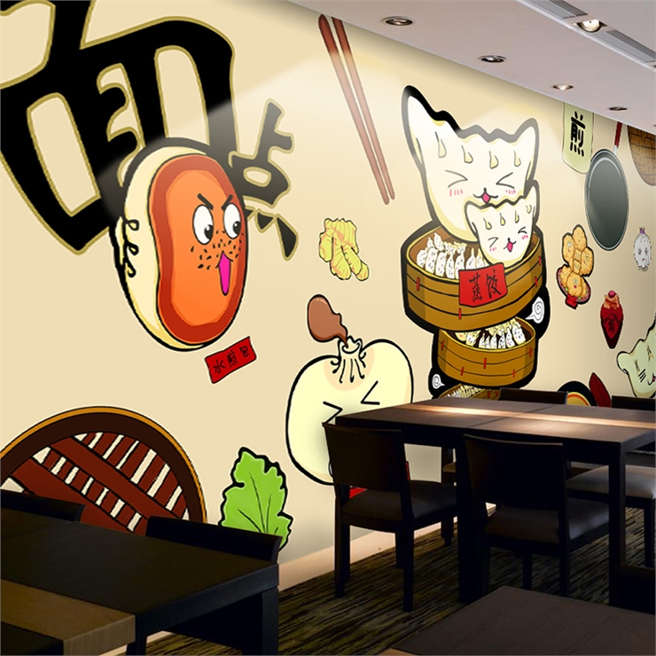 custom 3D Hand painted cartoon - Food Snacks Background recension och pris