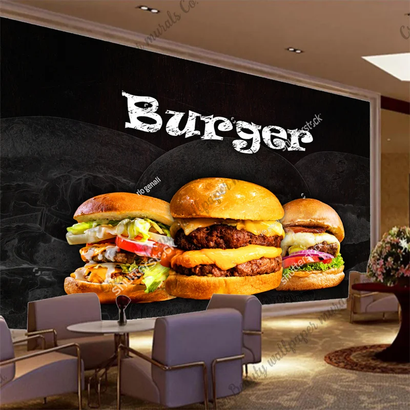 Custom Burger Photo Wallpaper  - Food Snacks Background recension och pris