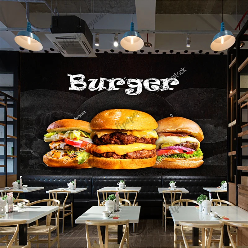 Custom Burger Photo Wallpaper  - Food Snacks Background recension och pris