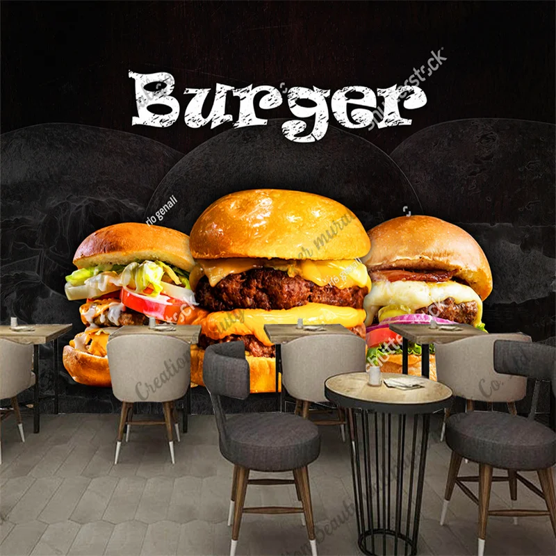 Custom Burger Photo Wallpaper  - Food Snacks Background recension och pris