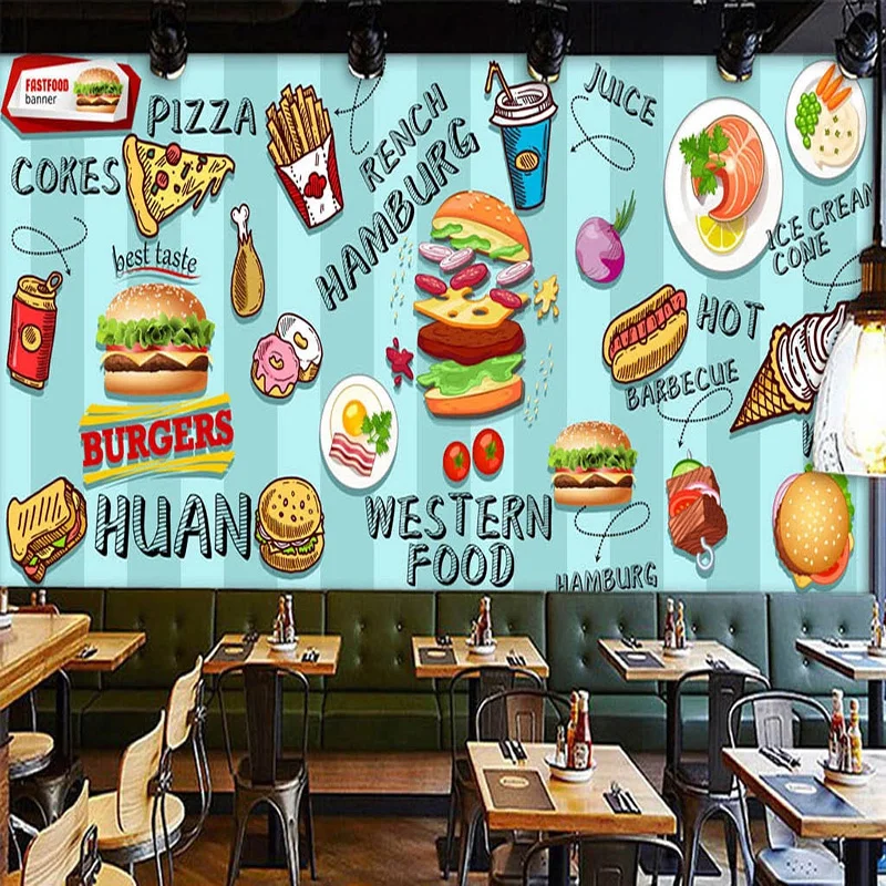 Custom 3D Wallpaper Hand-paint - Food Snacks Background recension och pris