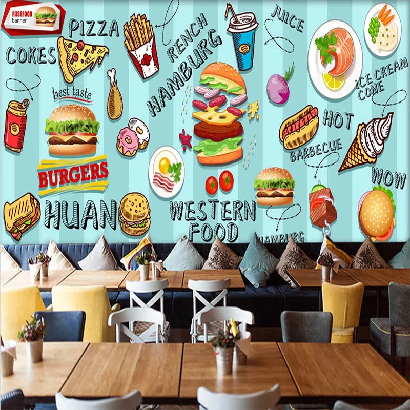 Custom 3D Wallpaper Hand-paint - Food Snacks Background recension och pris