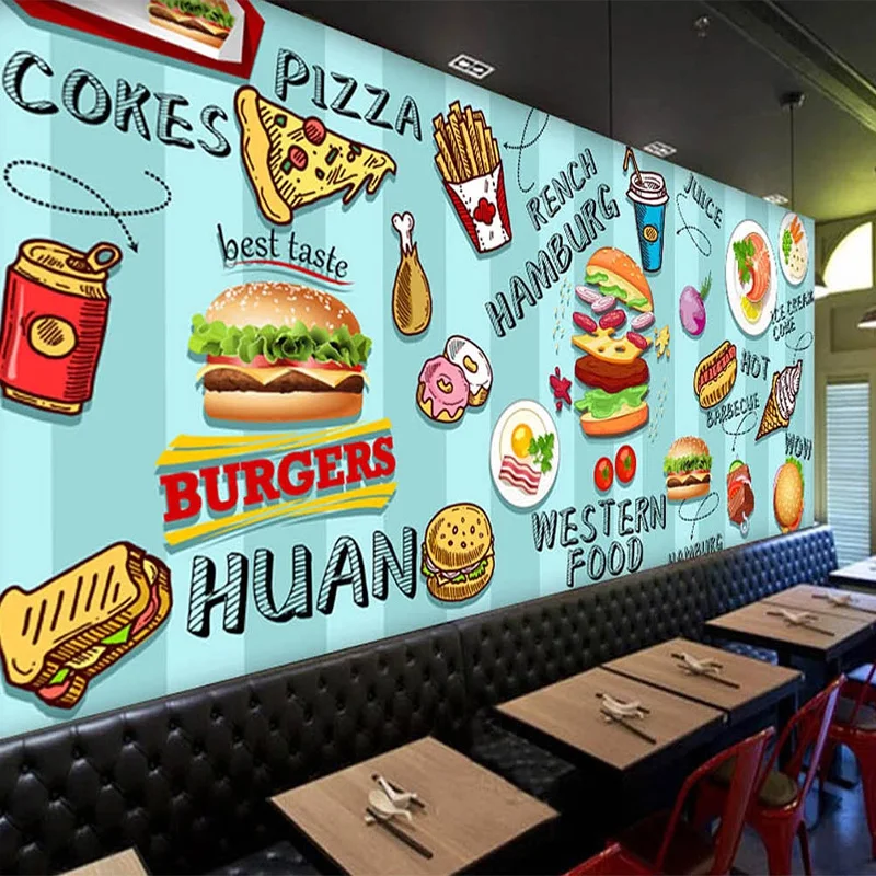 Custom 3D Wallpaper Hand-paint - Food Snacks Background recension och pris