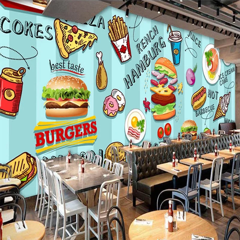 Custom 3D Wallpaper Hand-paint - Food Snacks Background recension och pris