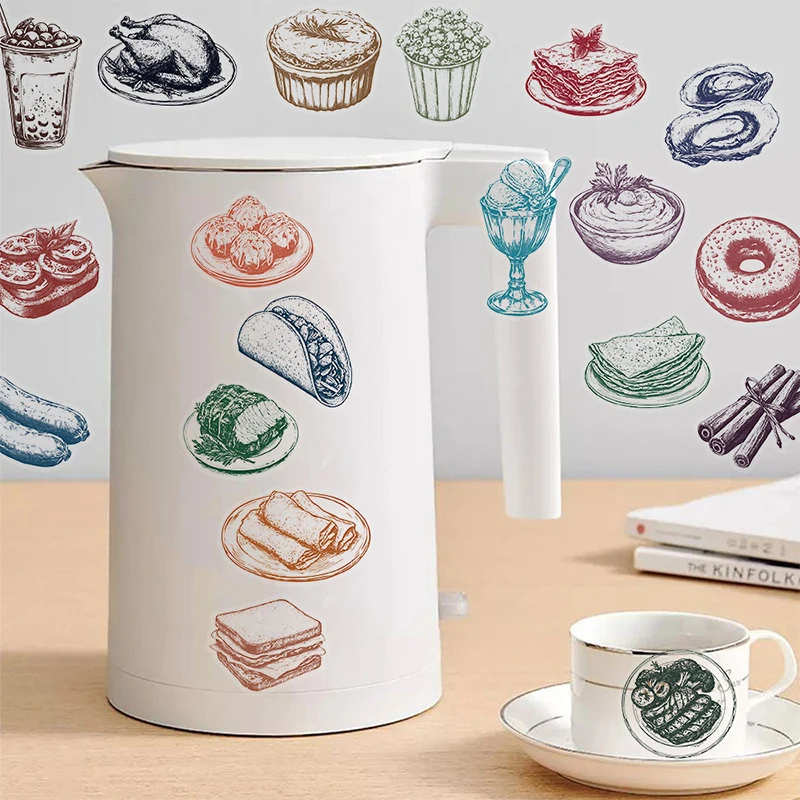 50PCS Retro Food Stickers Set  - Yummy Food Snacks recension och pris